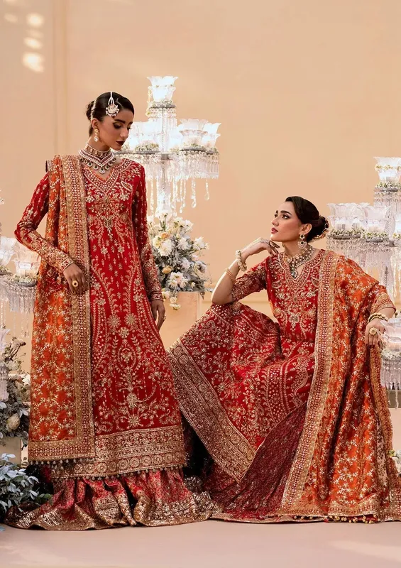 Aik Atelier Wedding Festive 25 Red Organza – view 1 – Poshaq
