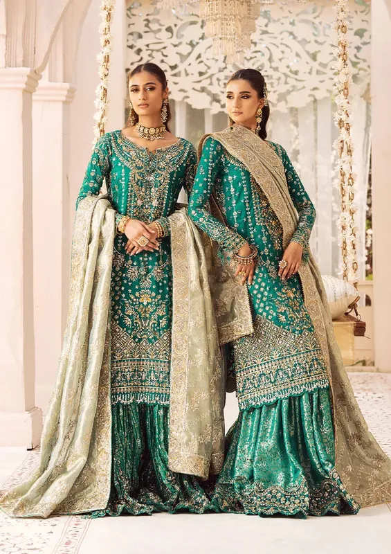 Aik Atelier Wedding Festive 24 Green Organza – view 1 – Poshaq
