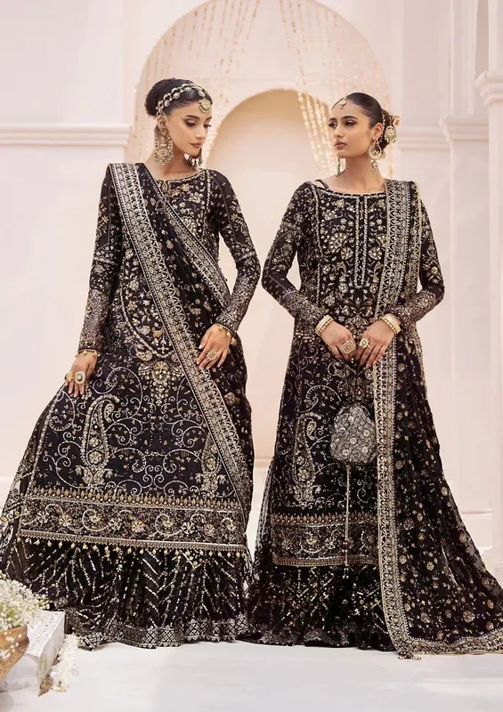 Aik Atelier Wedding Festive 24 Black Organza – view 1 – Poshaq