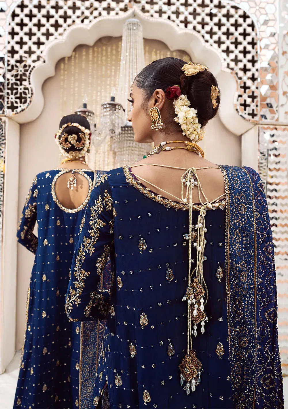 Aik Atelier Wedding Festive 24 Blue Organza – view 2 – Poshaq