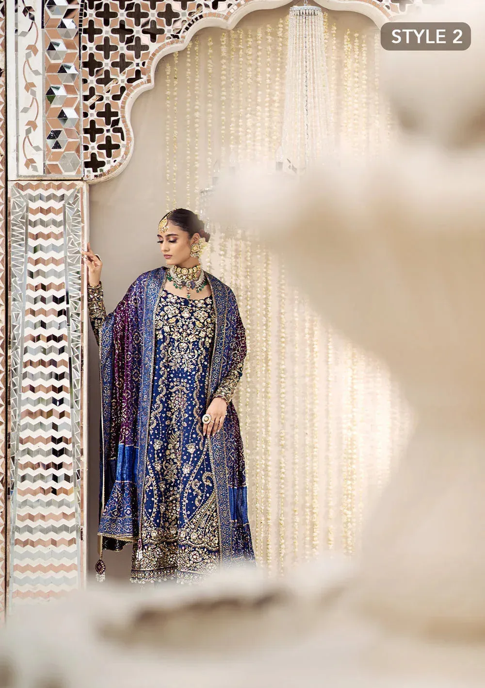 Aik Atelier Wedding Festive 24 Blue Organza – view 4 – Poshaq