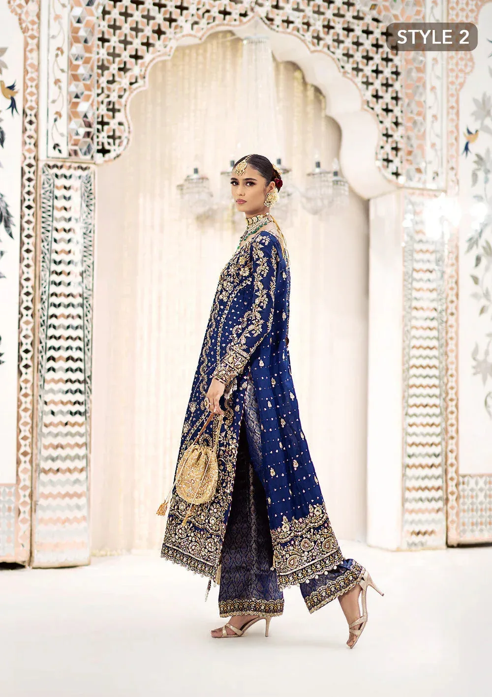 Aik Atelier Wedding Festive 24 Blue Organza – view 5 – Poshaq