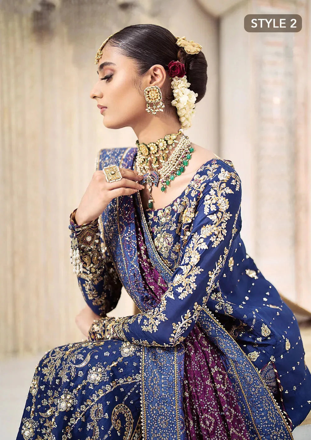 Aik Atelier Wedding Festive 24 Blue Organza – view 6 – Poshaq