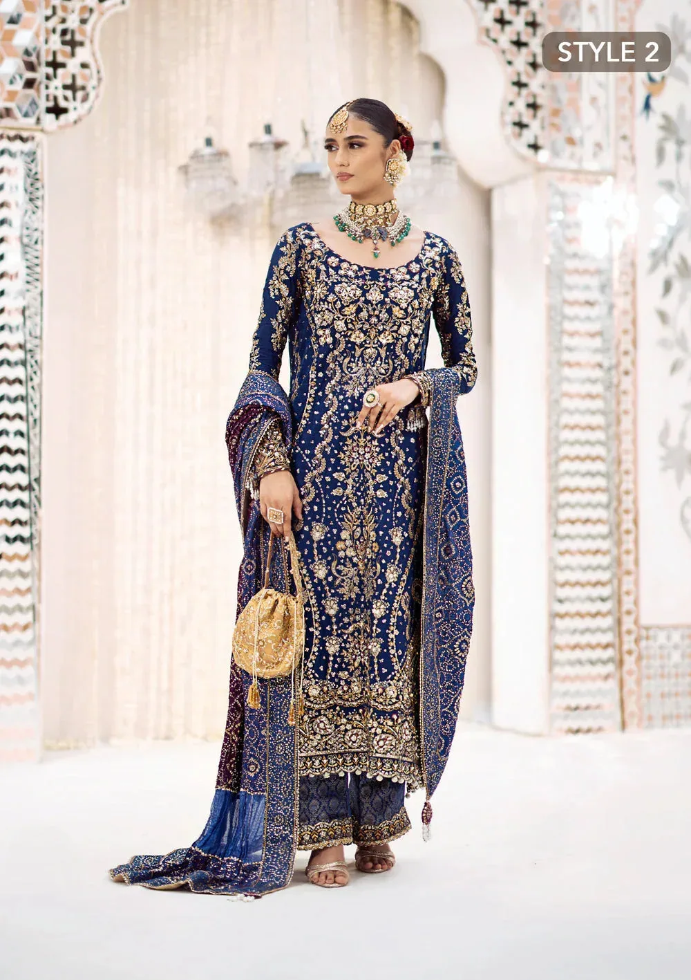 Aik Atelier Wedding Festive 24 Blue Organza – view 7 – Poshaq