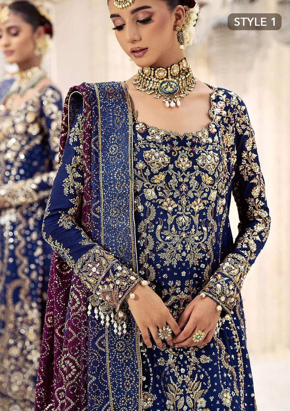 Aik Atelier Wedding Festive 24 Blue Organza – view 9 – Poshaq