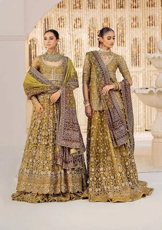 Aik Atelier Wedding Festive 24 Olive Organza – view 1 – Poshaq