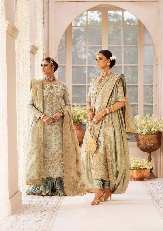 Aik Atelier Wedding Festive 24 Blue Organza – view 1 – Poshaq
