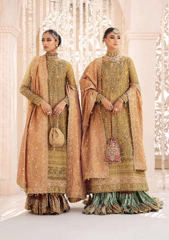 Aik Atelier Wedding Festive 24 Gold Organza – view 1 – Poshaq