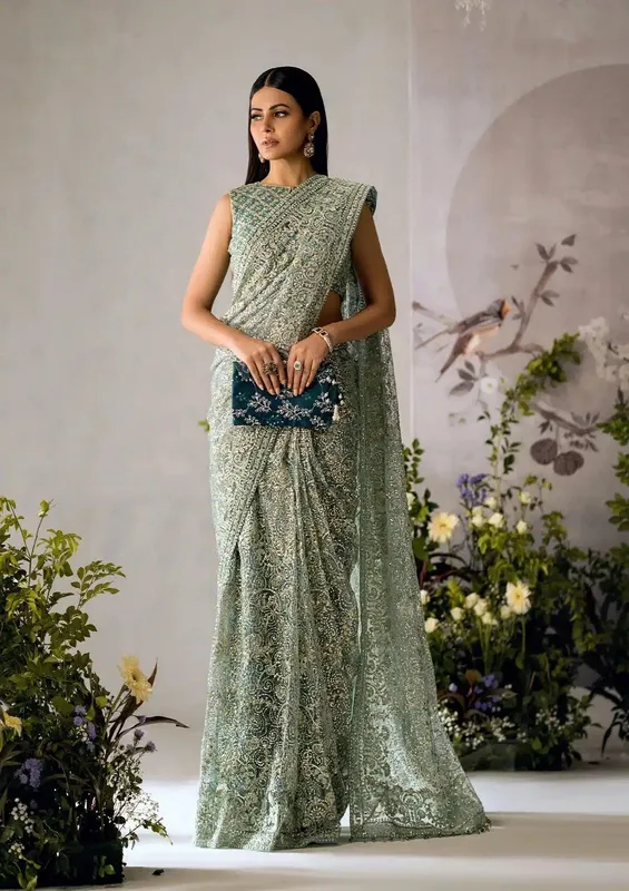 Aik Atelier The Sari Edit Organza – view 1 – Poshaq