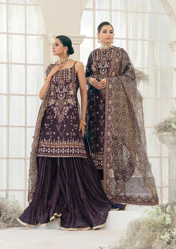 Aik Atelier Wedding Festive 23 Purple Organza – view 1 – Poshaq