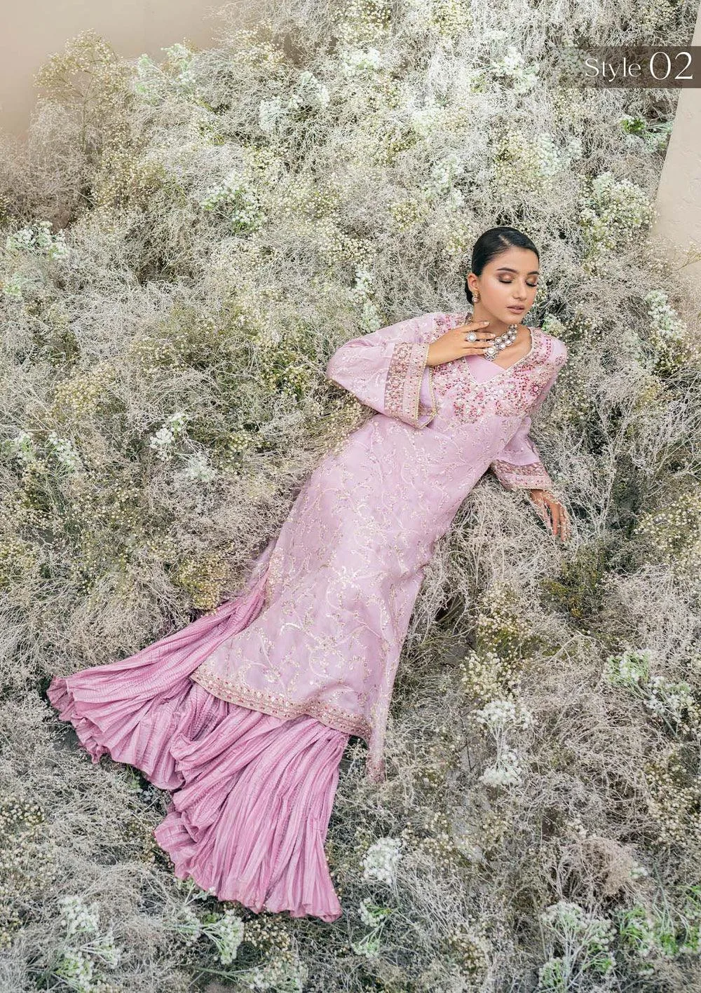 Aik Atelier Wedding Festive 23 Lilac Organza – view 3 – Poshaq