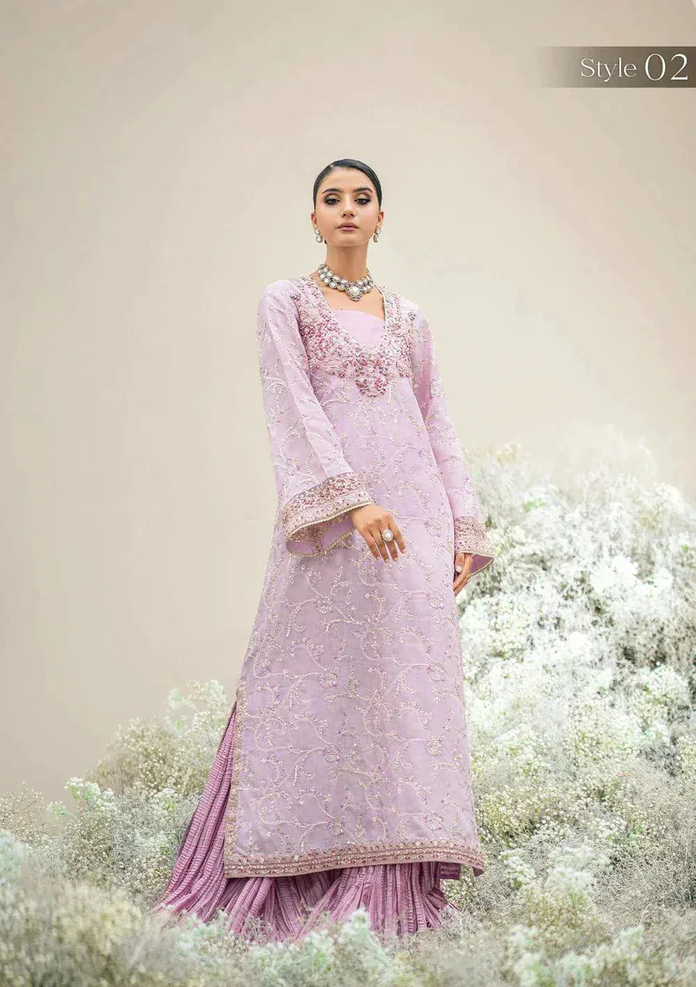 Aik Atelier Wedding Festive 23 Lilac Organza – view 4 – Poshaq