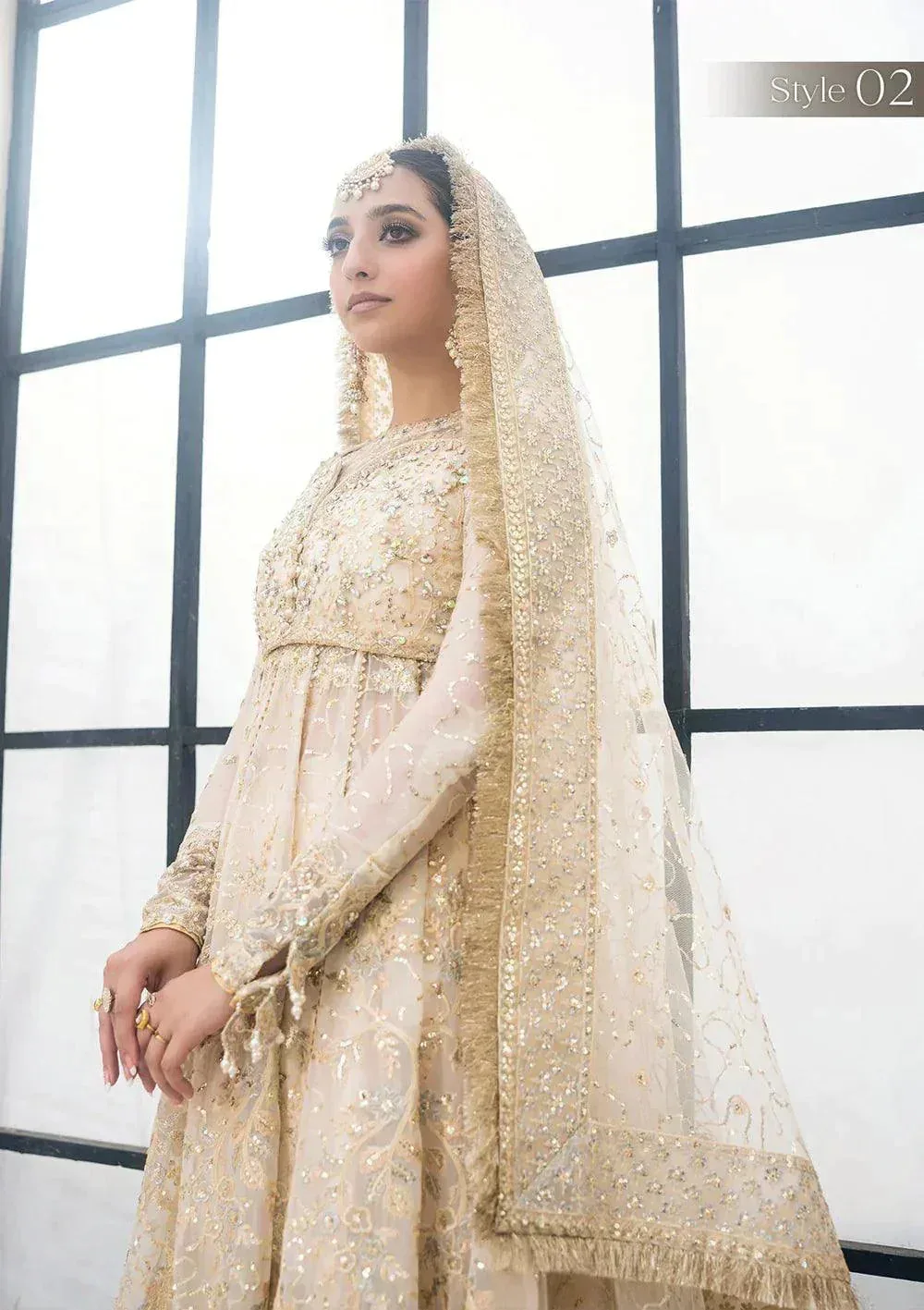 Aik Atelier Wedding Festive 23 Off White Organza – view 3 – Poshaq