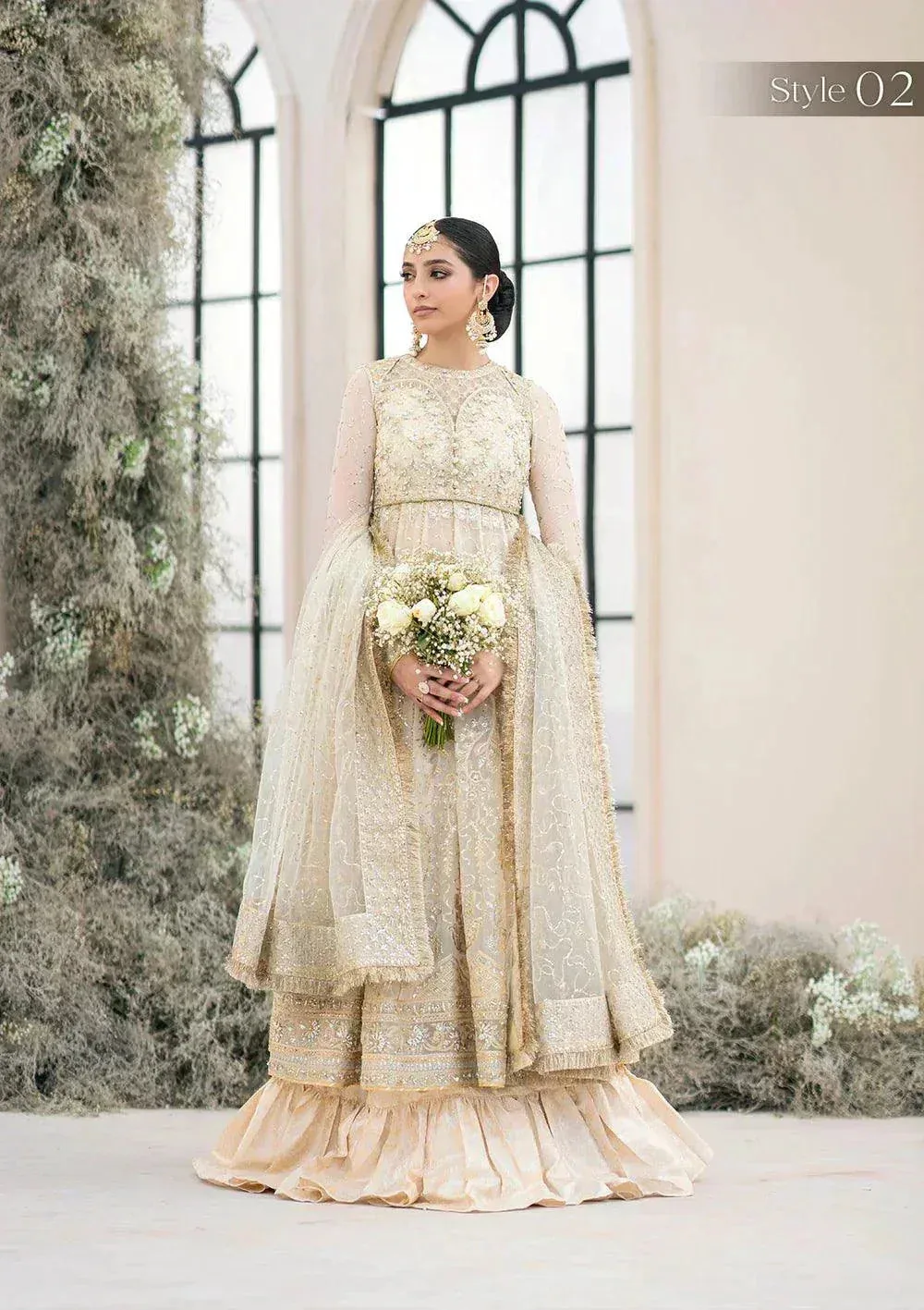 Aik Atelier Wedding Festive 23 Off White Organza – view 4 – Poshaq