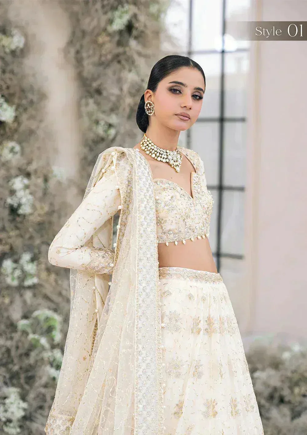 Aik Atelier Wedding Festive 23 Off White Organza – view 6 – Poshaq