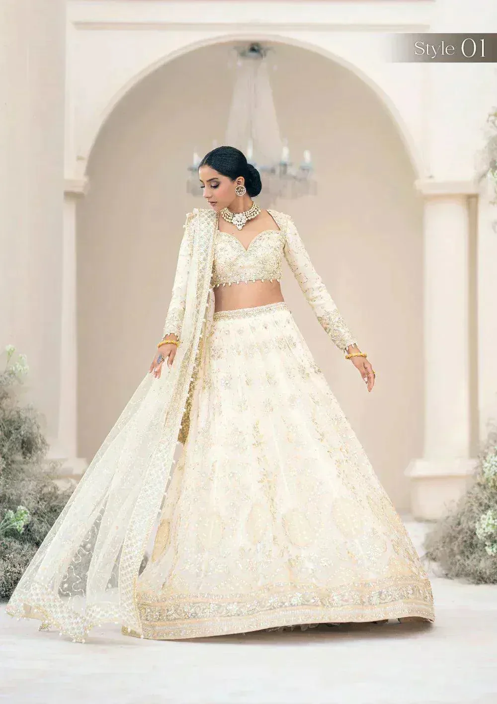 Aik Atelier Wedding Festive 23 Off White Organza – view 7 – Poshaq