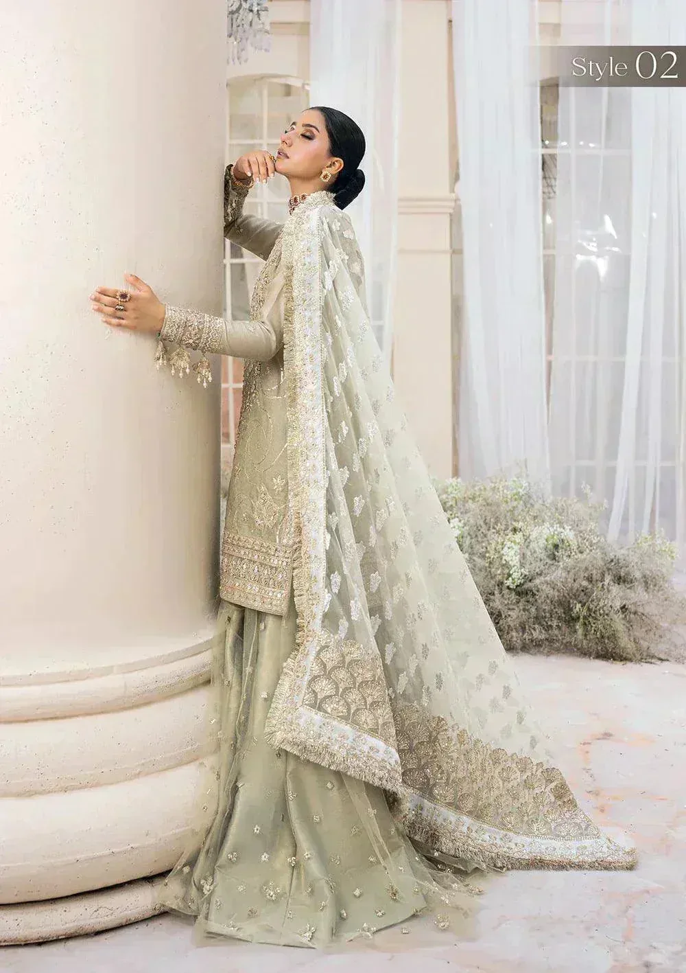 Aik Atelier Wedding Festive 23 Grey Jacquard – view 2 – Poshaq
