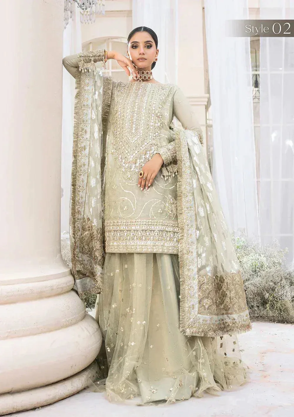 Aik Atelier Wedding Festive 23 Grey Jacquard – view 4 – Poshaq