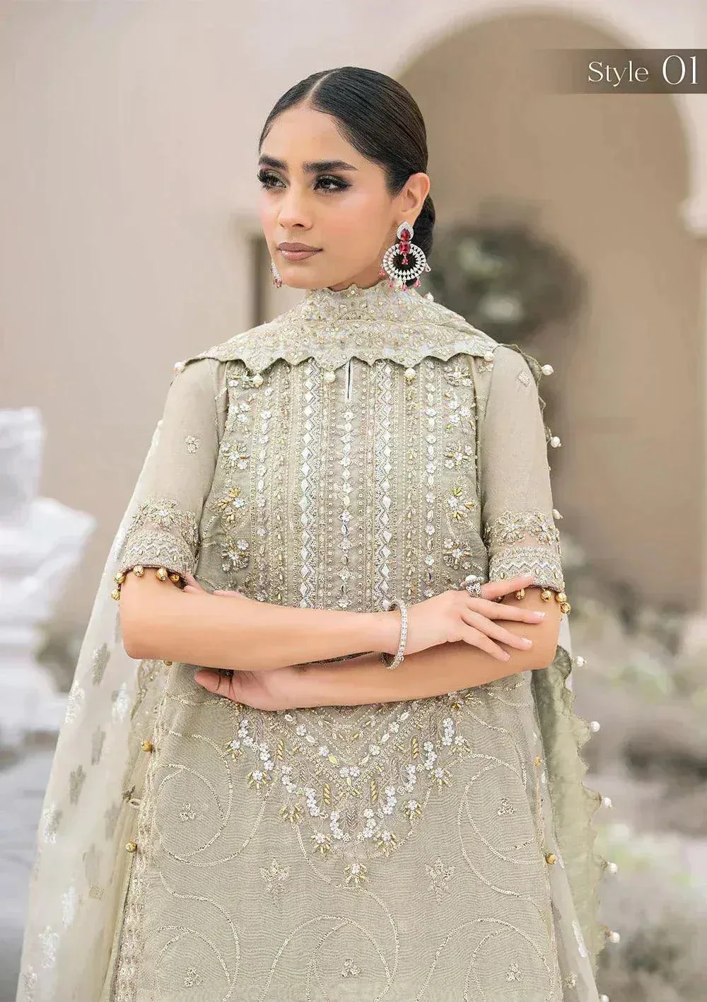 Aik Atelier Wedding Festive 23 Grey Jacquard – view 5 – Poshaq