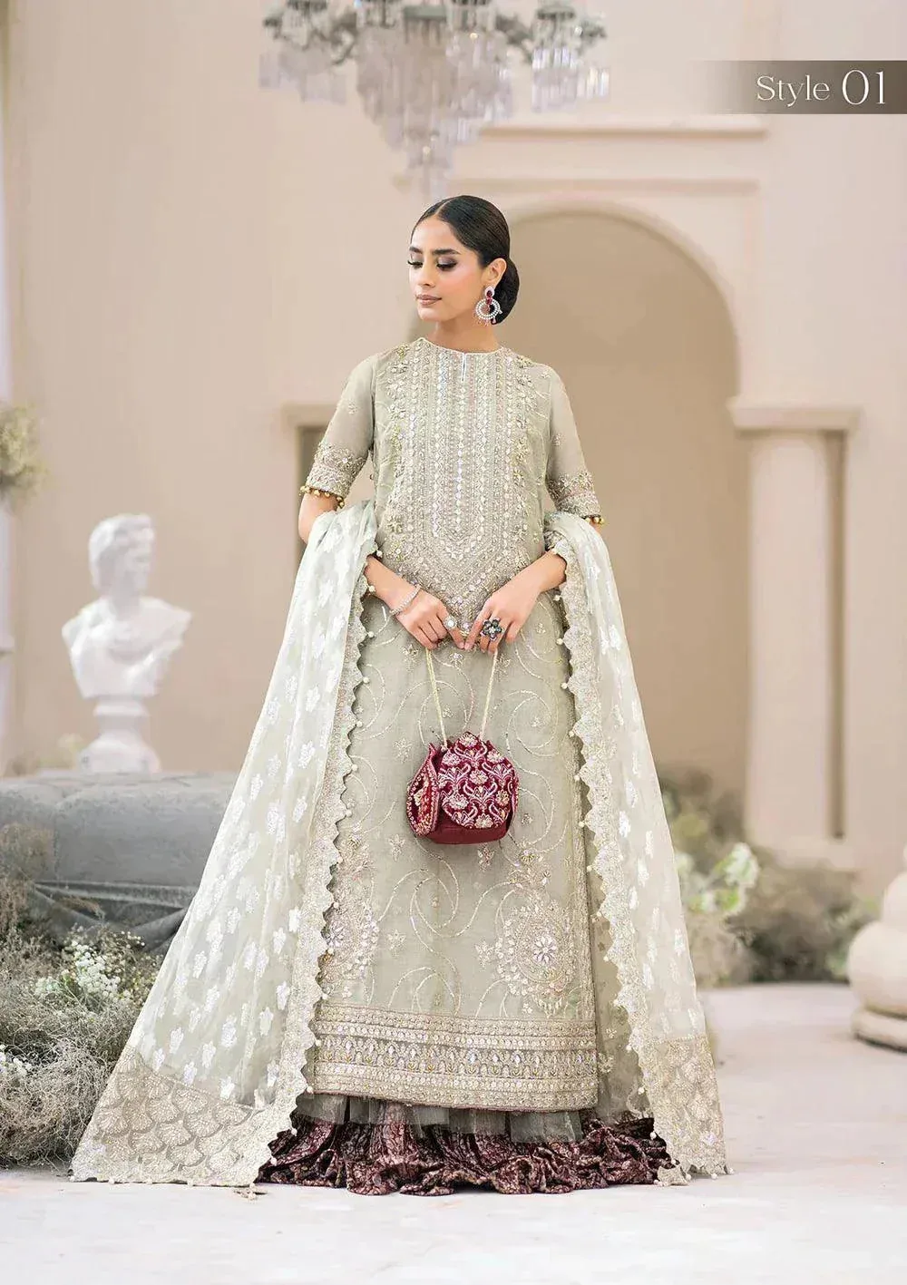 Aik Atelier Wedding Festive 23 Grey Jacquard – view 6 – Poshaq