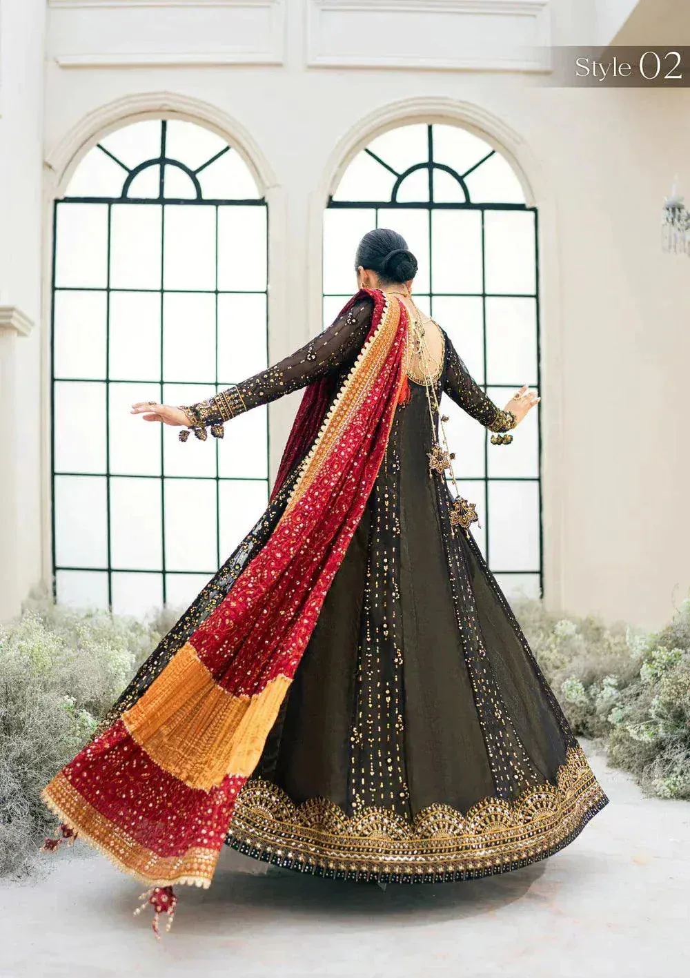 Aik Atelier Wedding Festive 23 Black Organza – view 2 – Poshaq