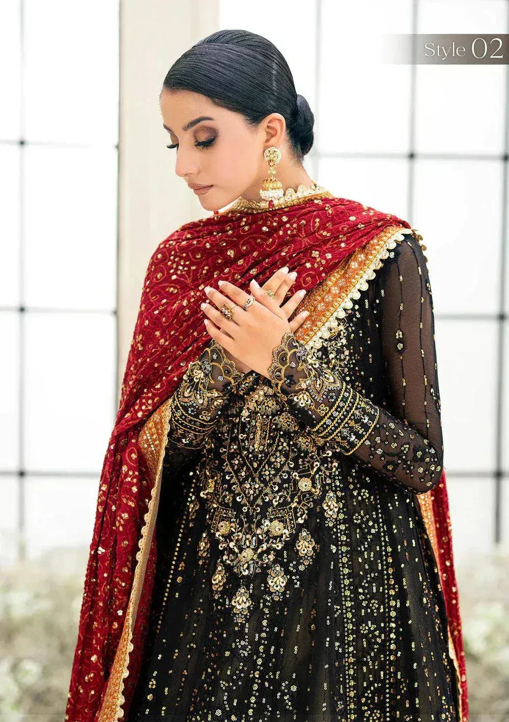 Aik Atelier Wedding Festive 23 Black Organza – view 4 – Poshaq