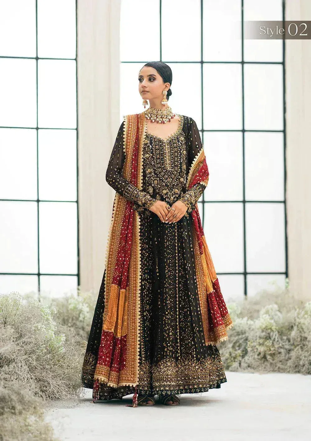 Aik Atelier Wedding Festive 23 Black Organza – view 5 – Poshaq