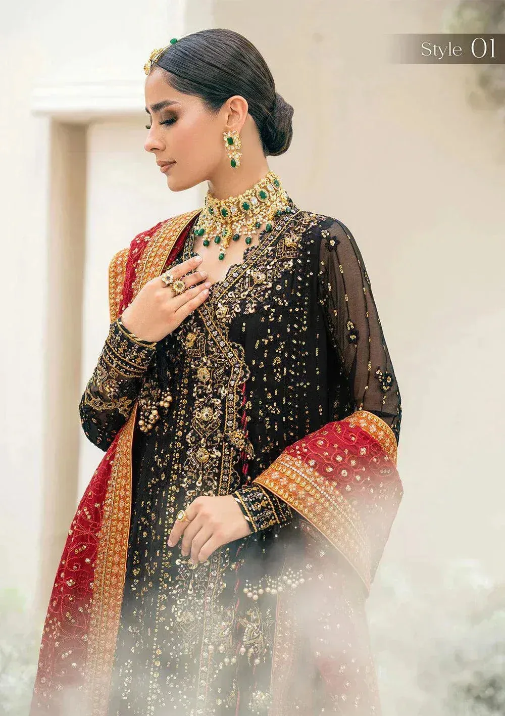 Aik Atelier Wedding Festive 23 Black Organza – view 6 – Poshaq