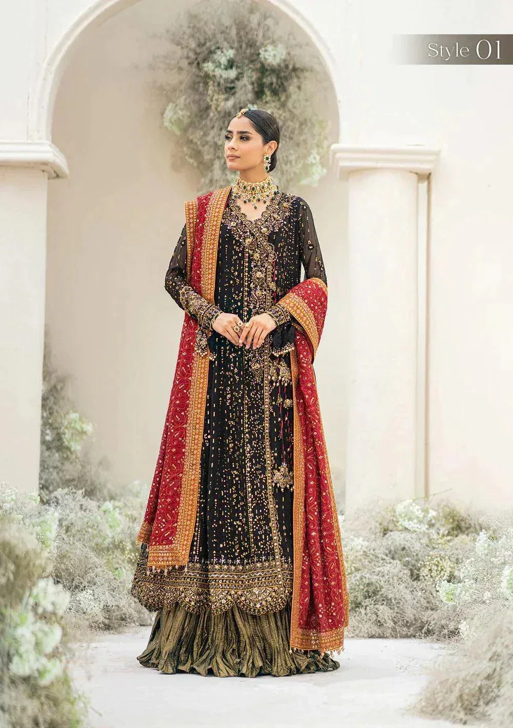 Aik Atelier Wedding Festive 23 Black Organza – view 7 – Poshaq