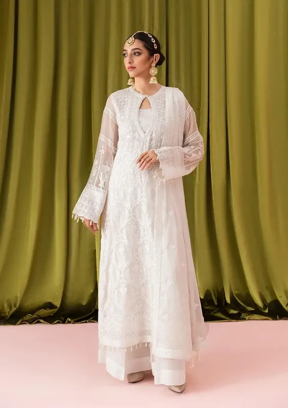Aik Atelier Formals Collection White Raw Silk – view 1 – Poshaq