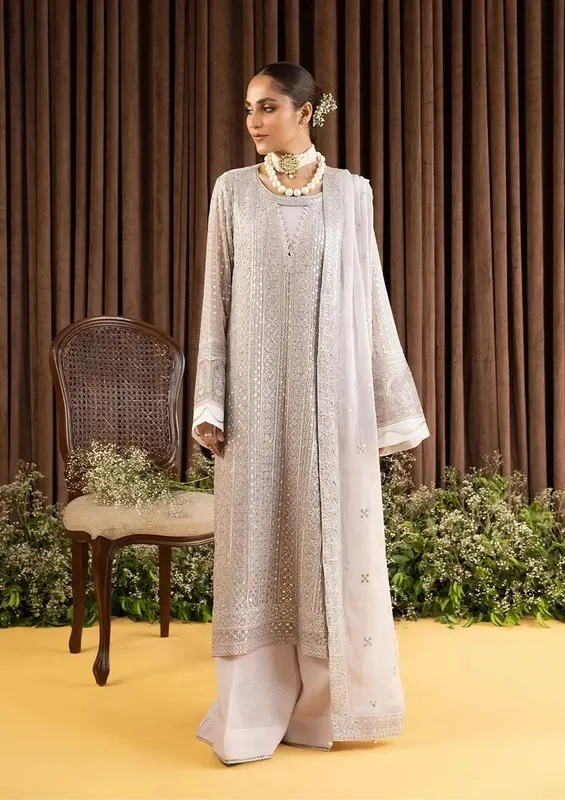 Aik Atelier Formals Collection Lilac Raw Silk – view 1 – Poshaq