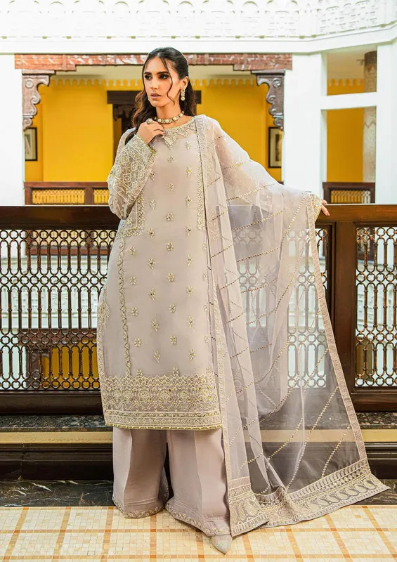 Aik Atelier Formals Collection Lilac Raw Silk – view 1 – Poshaq
