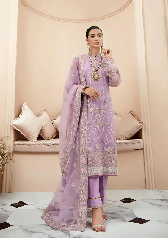 Aik Atelier Formals Collection Lilac Raw Silk – view 1 – Poshaq