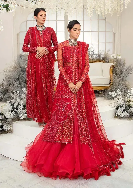 Aik Atelier Wedding Festive 23 Red Raw Silk – view 1 – Poshaq