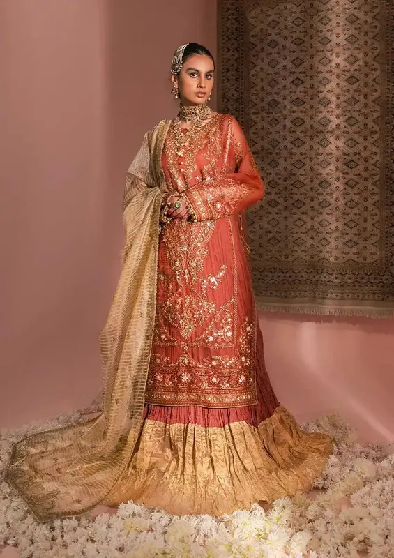 Aik Atelier Wedding Festive 23 Rust Raw Silk – view 1 – Poshaq