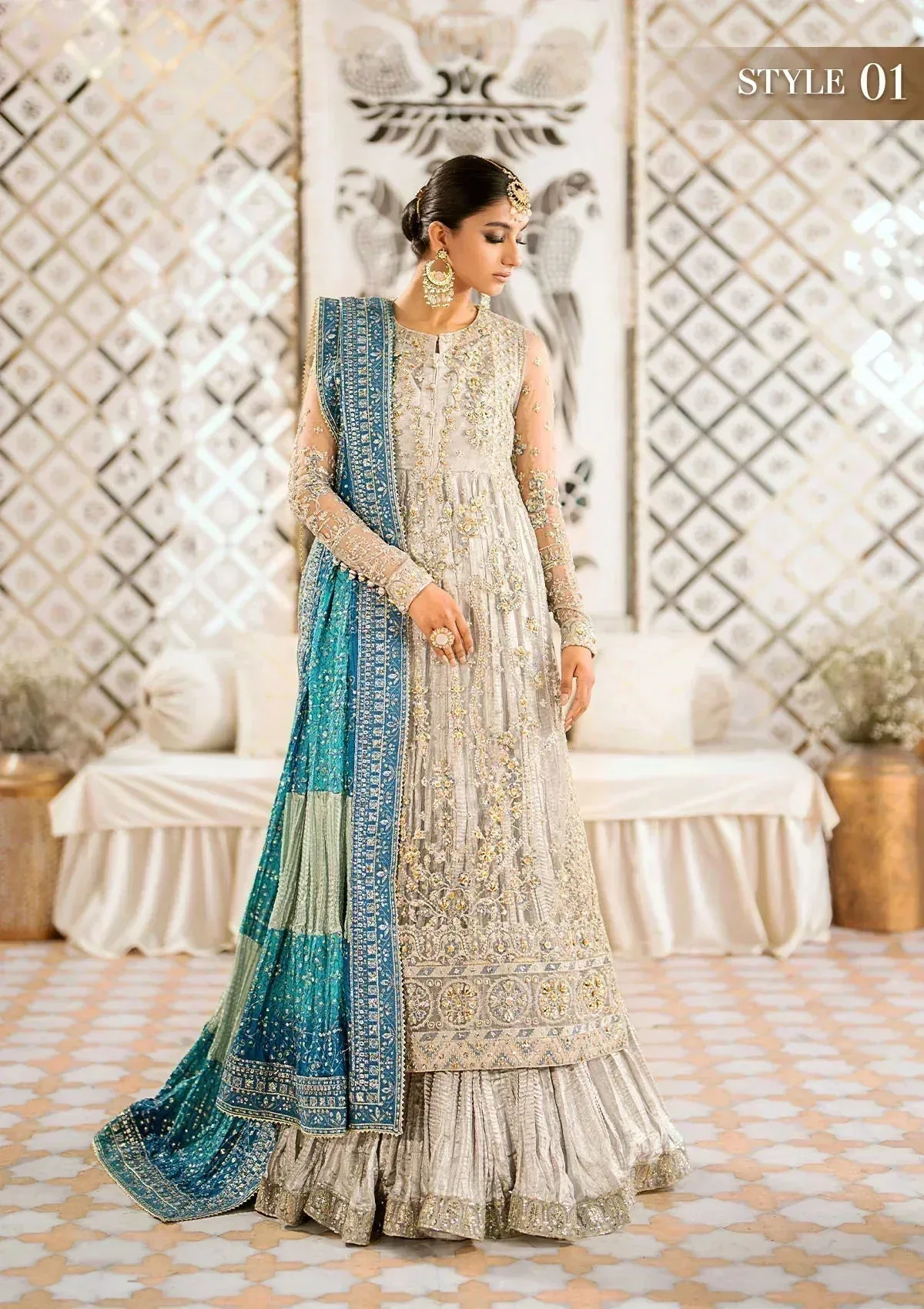 Aik Atelier Wedding Festive 24 Ivory Organza – view 2 – Poshaq