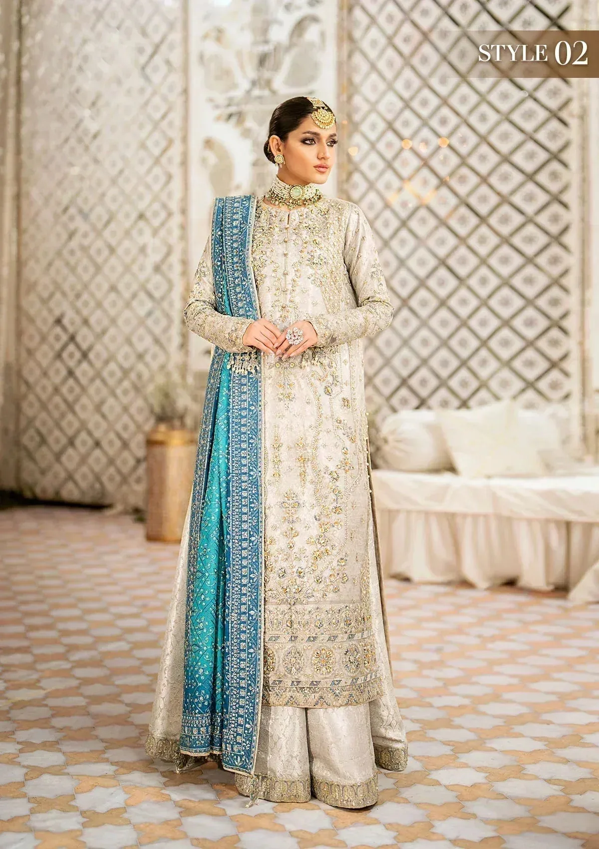 Aik Atelier Wedding Festive 24 Ivory Organza – view 3 – Poshaq