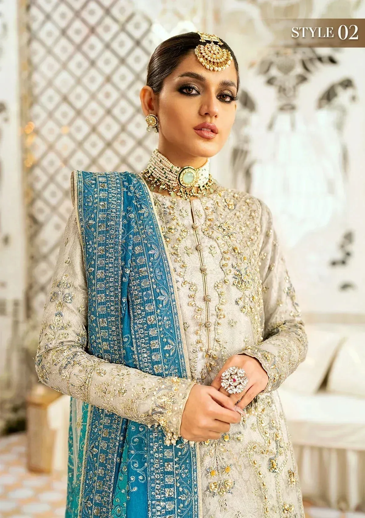 Aik Atelier Wedding Festive 24 Ivory Organza – view 6 – Poshaq