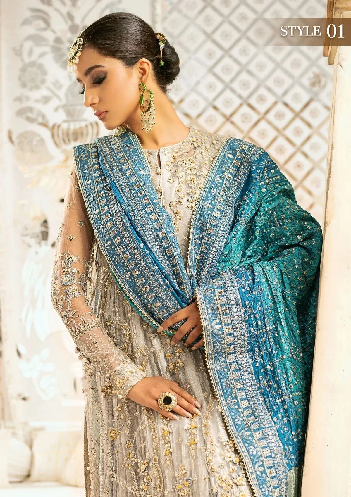 Aik Atelier Wedding Festive 24 Ivory Organza – view 8 – Poshaq