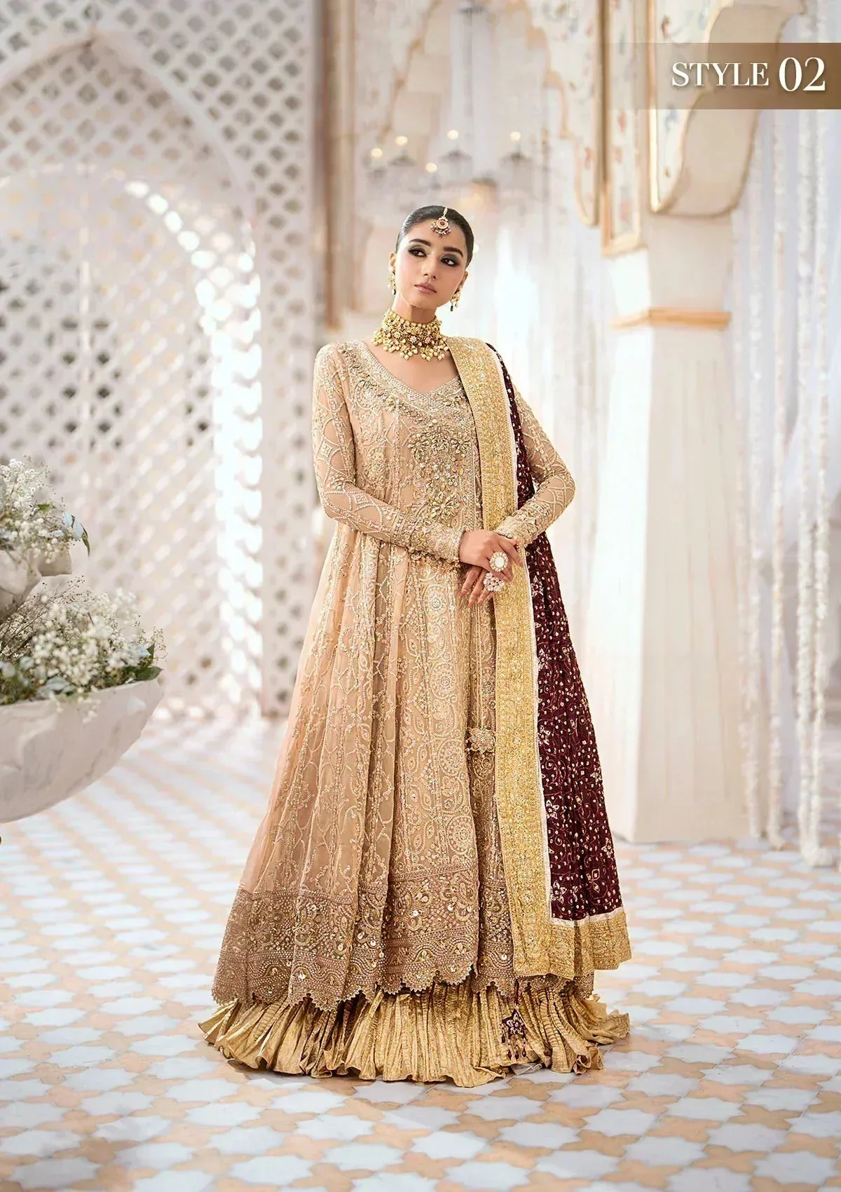 Aik Atelier Wedding Festive 24 Gold Organza – view 2 – Poshaq