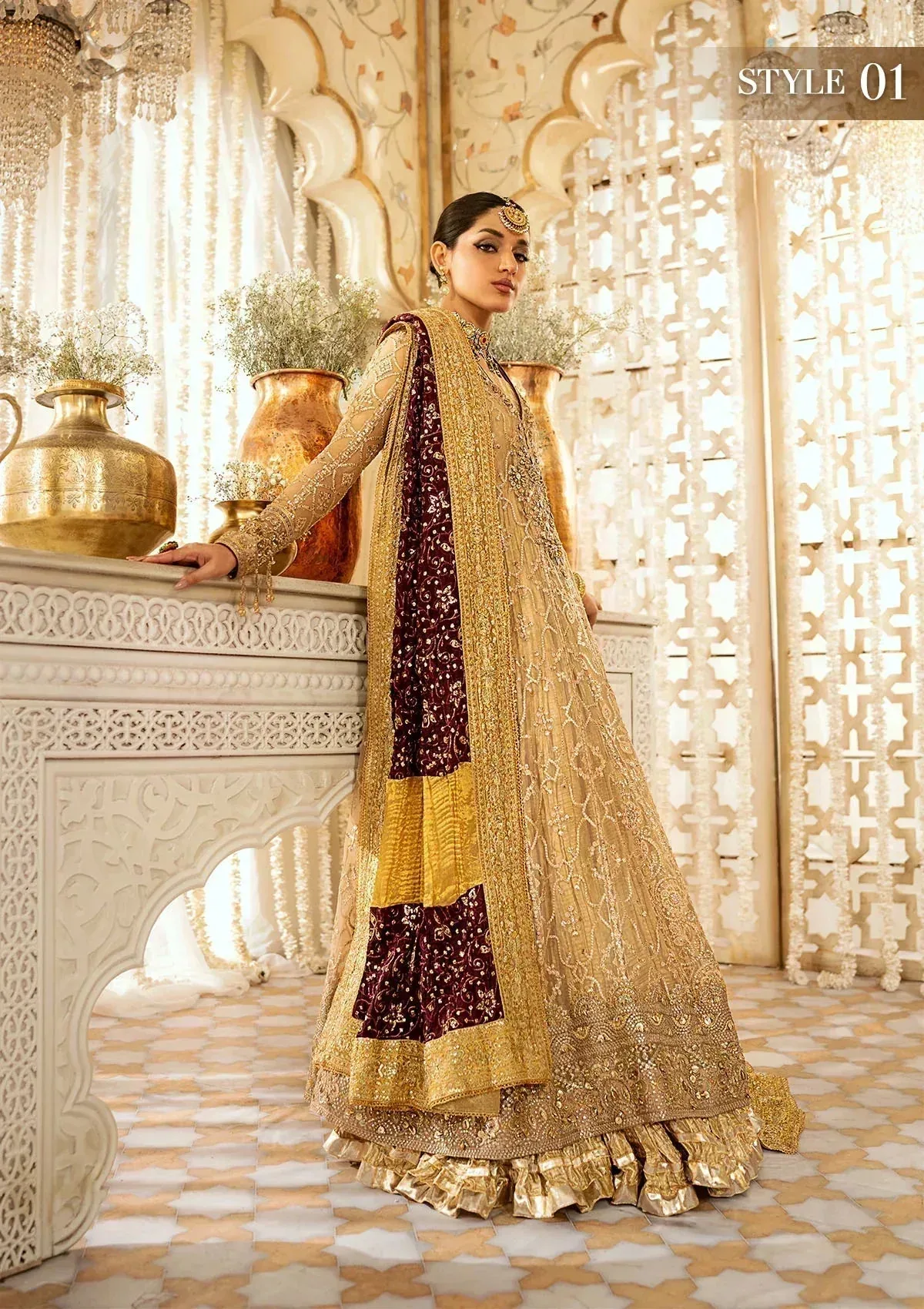 Aik Atelier Wedding Festive 24 Gold Organza – view 3 – Poshaq