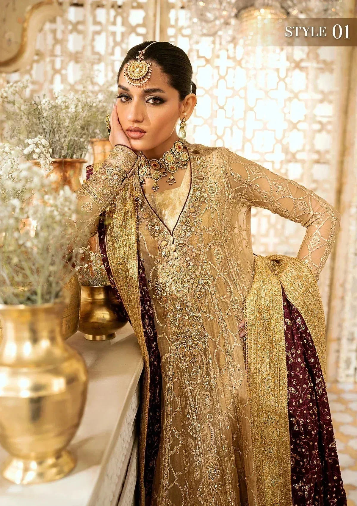 Aik Atelier Wedding Festive 24 Gold Organza – view 7 – Poshaq