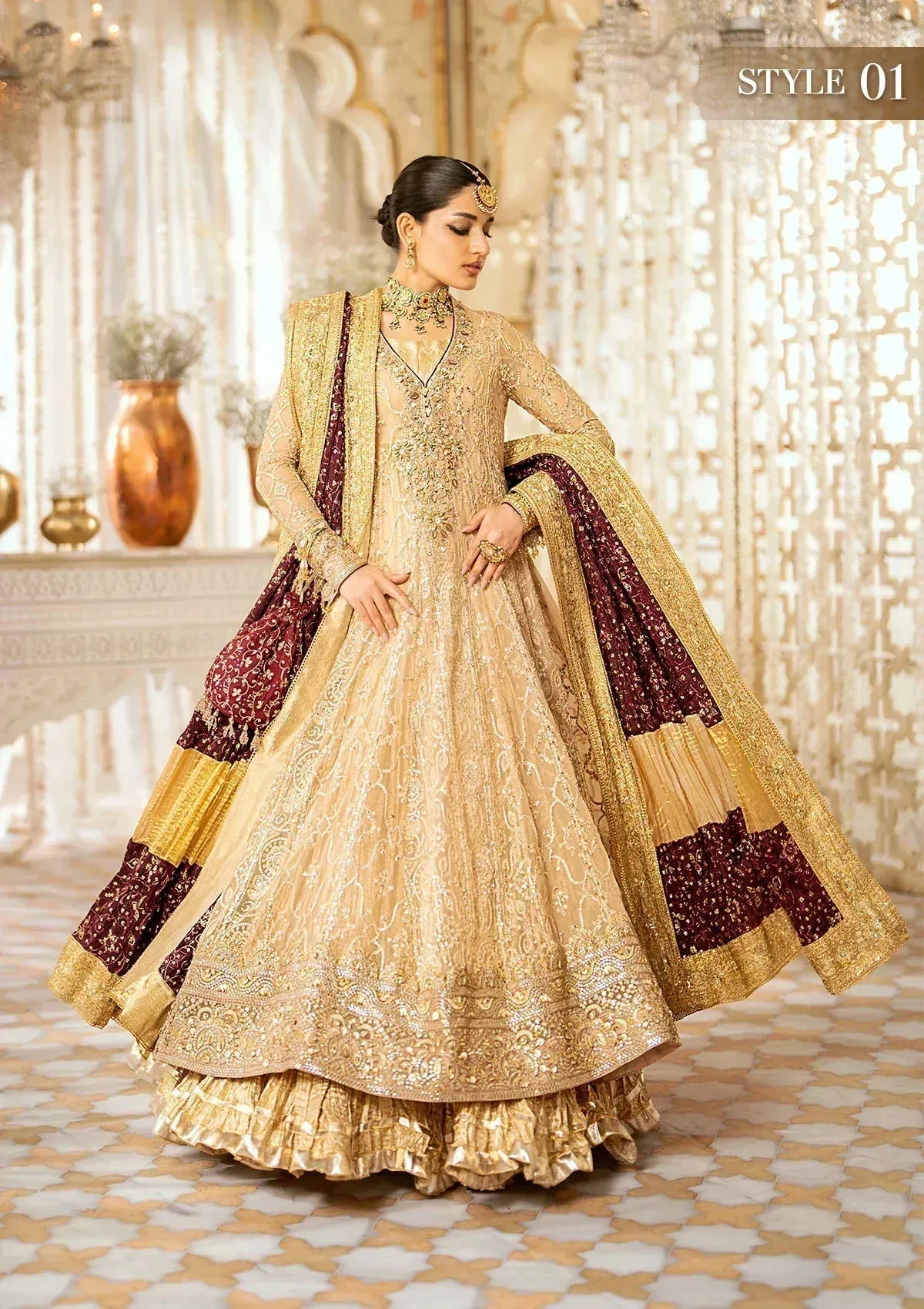 Aik Atelier Wedding Festive 24 Gold Organza – view 8 – Poshaq