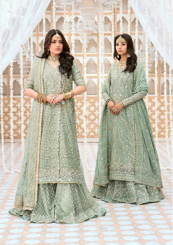 Aik Atelier Wedding Festive 24 Green Organza – view 1 – Poshaq