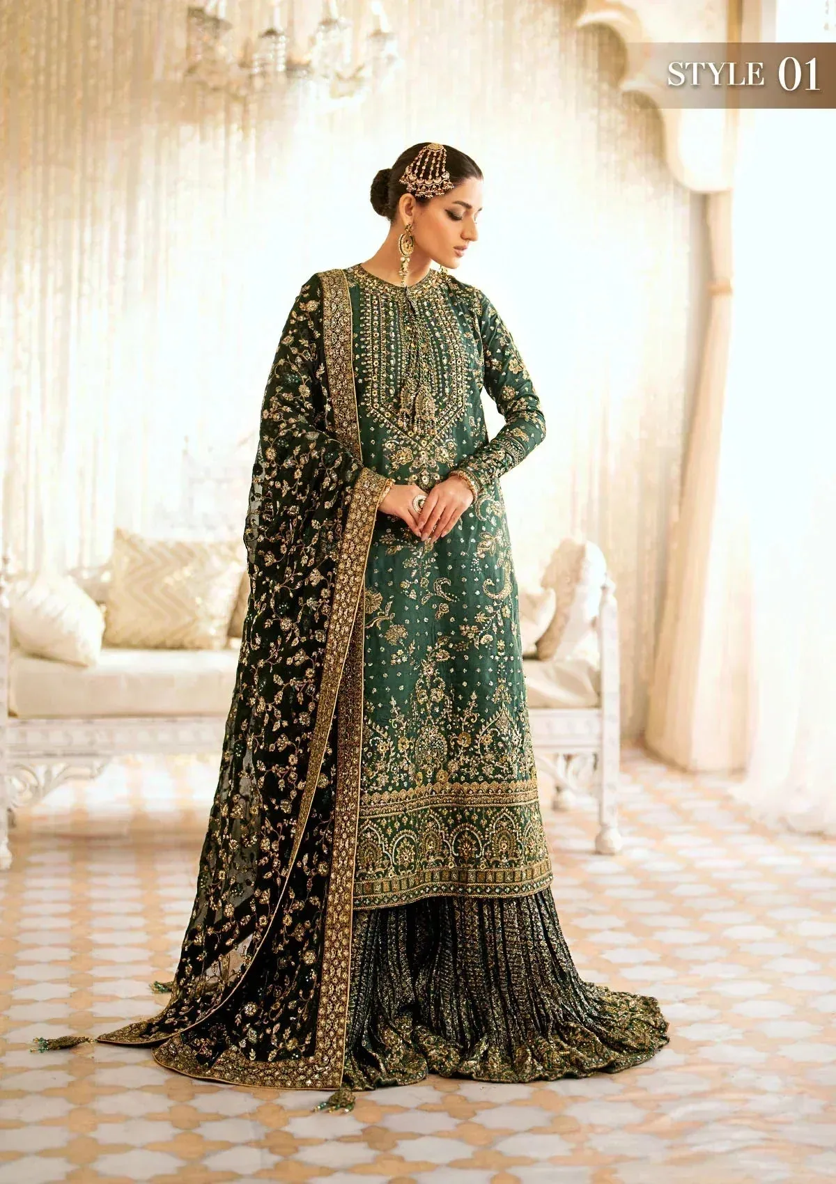 Aik Atelier Wedding Festive 24 Green Organza – view 2 – Poshaq