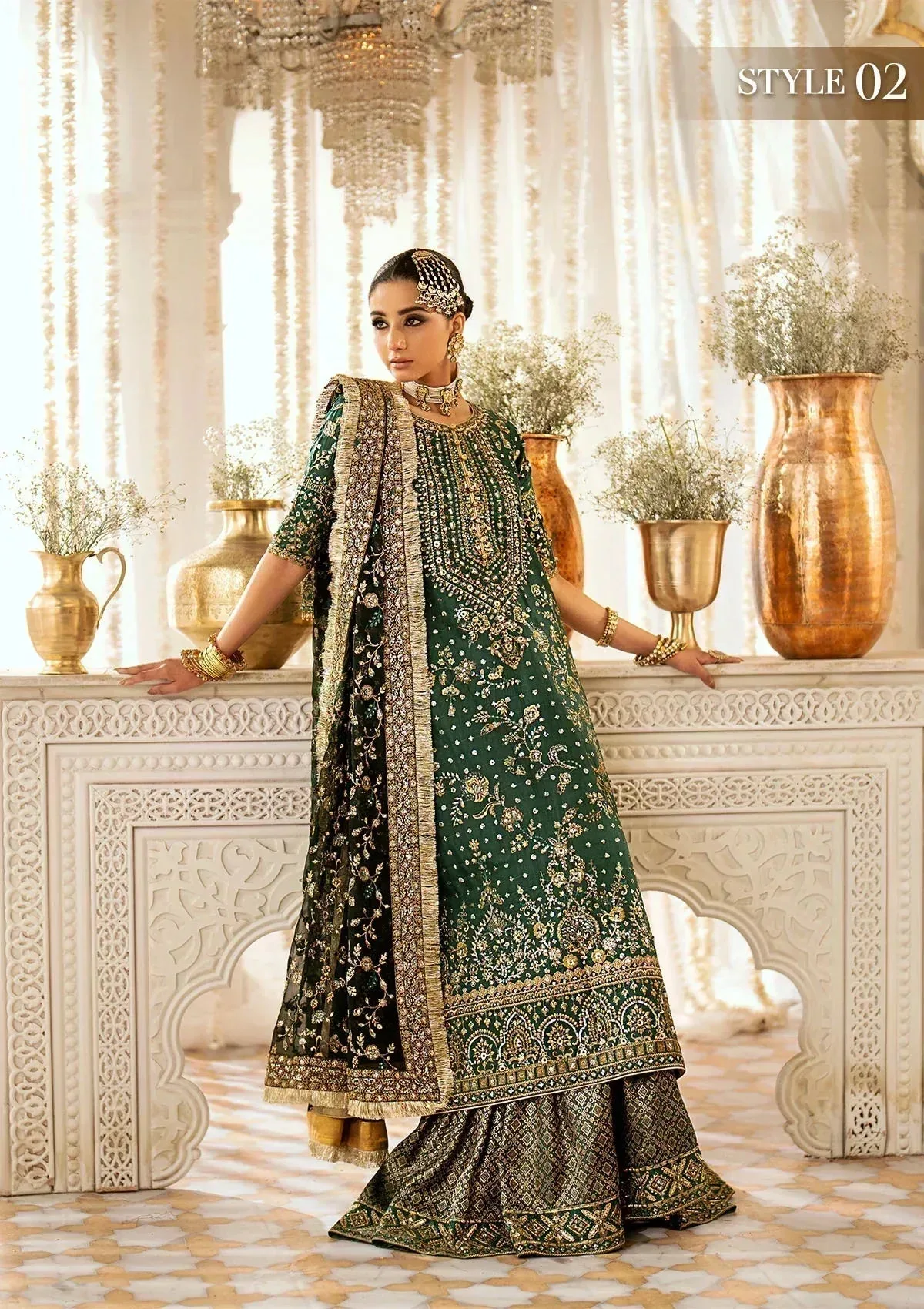 Aik Atelier Wedding Festive 24 Green Organza – view 3 – Poshaq