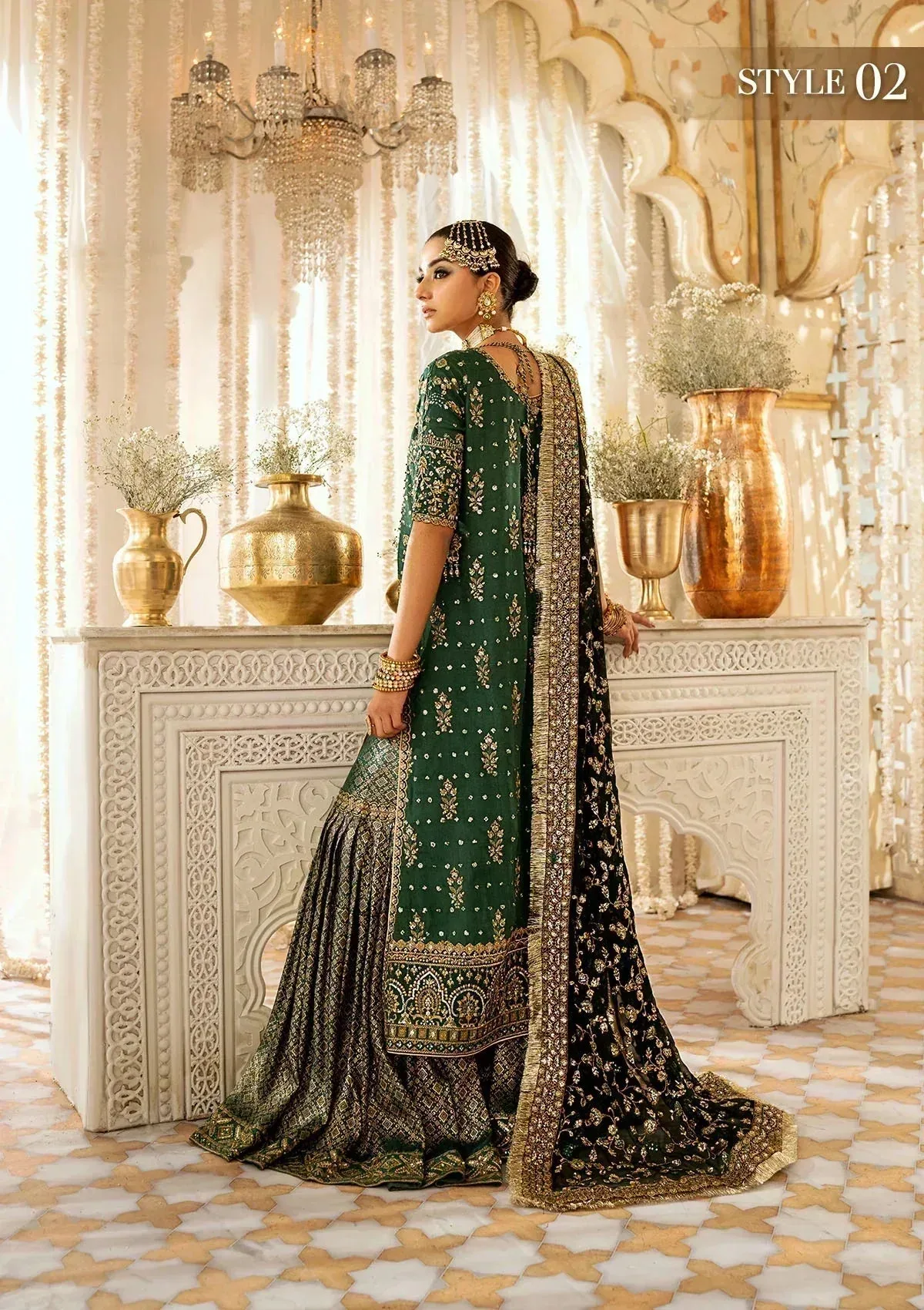 Aik Atelier Wedding Festive 24 Green Organza – view 4 – Poshaq
