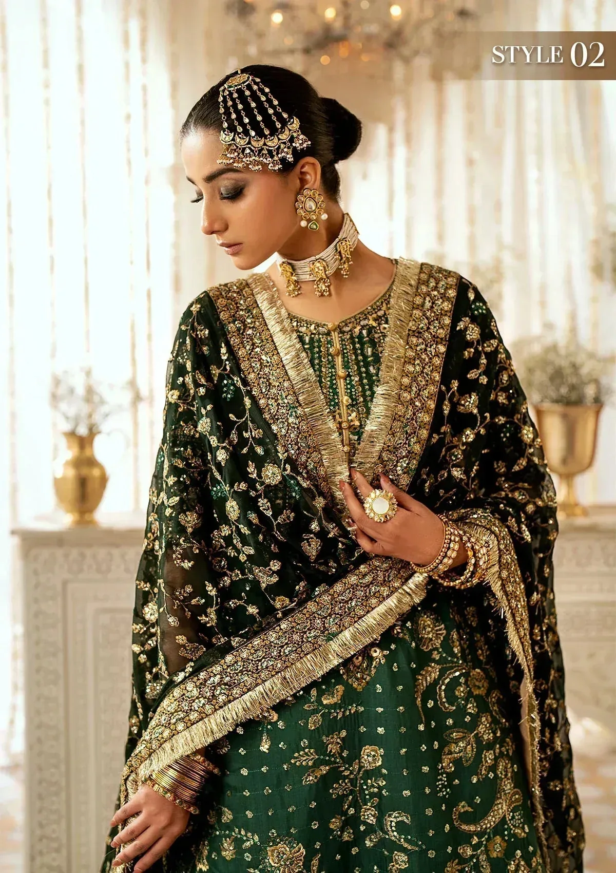 Aik Atelier Wedding Festive 24 Green Organza – view 5 – Poshaq