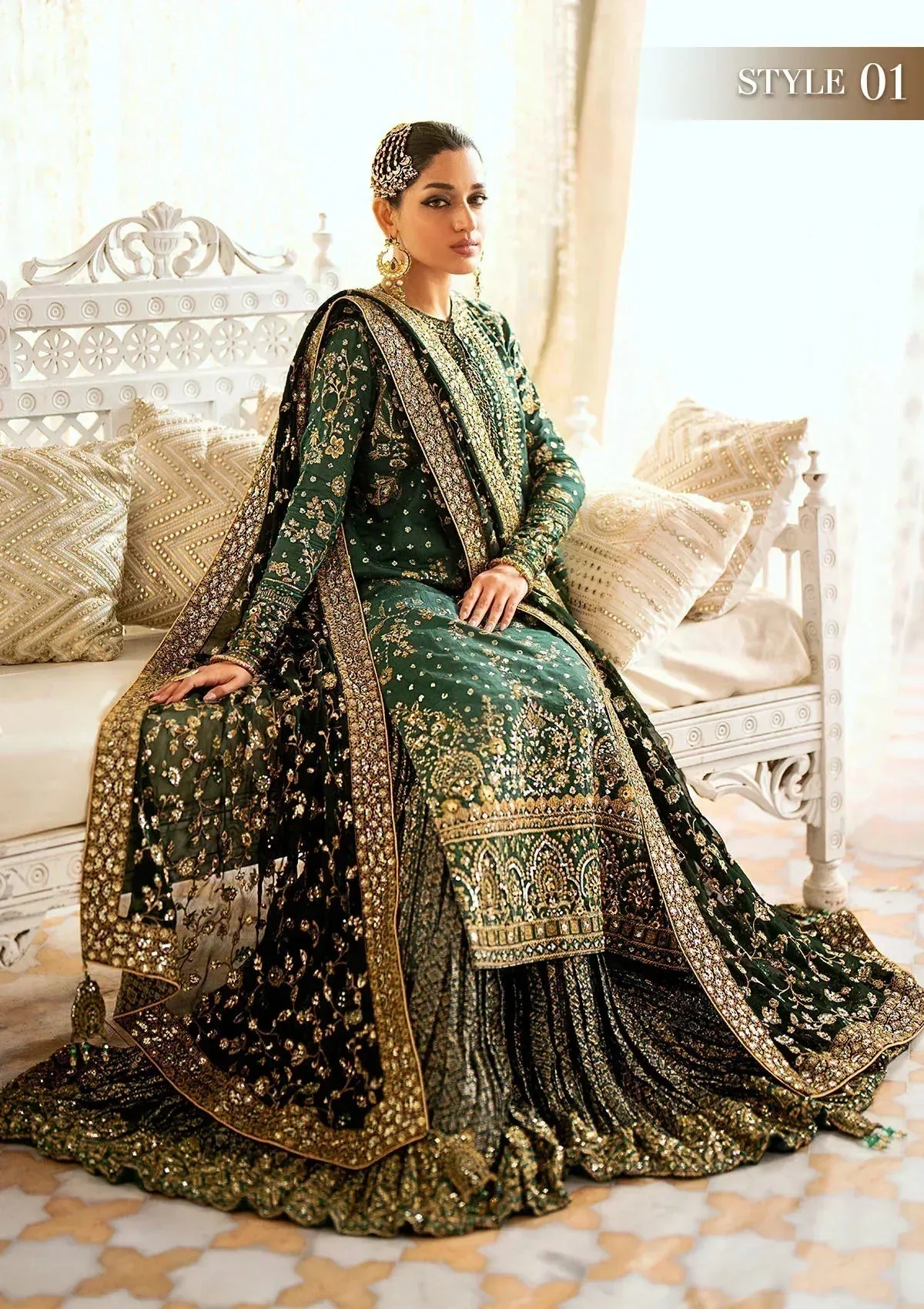 Aik Atelier Wedding Festive 24 Green Organza – view 8 – Poshaq