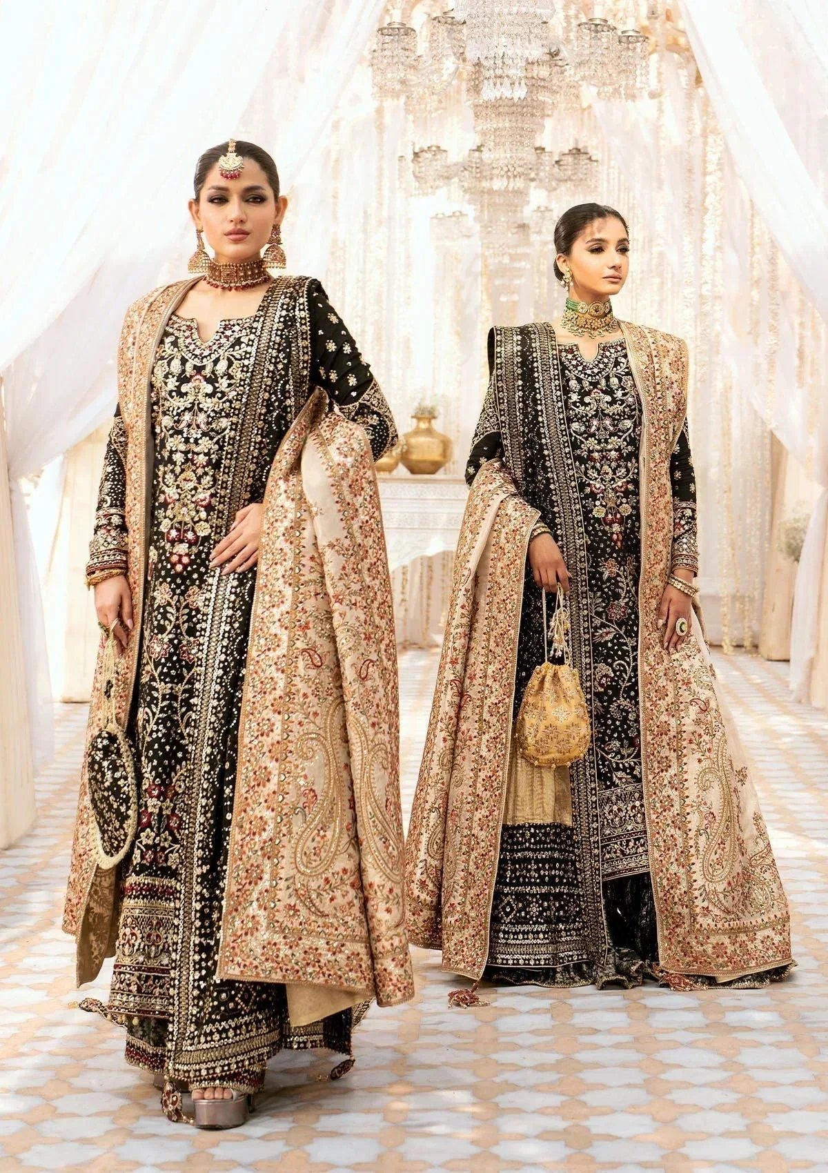 Aik Atelier Wedding Festive 24 Black Organza – view 1 – Poshaq